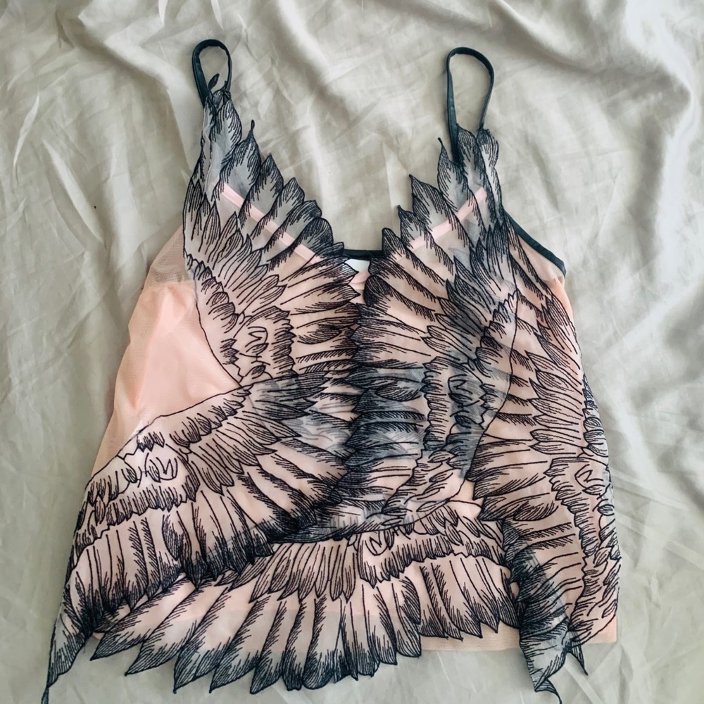 Pinko Feathered Sheer Top